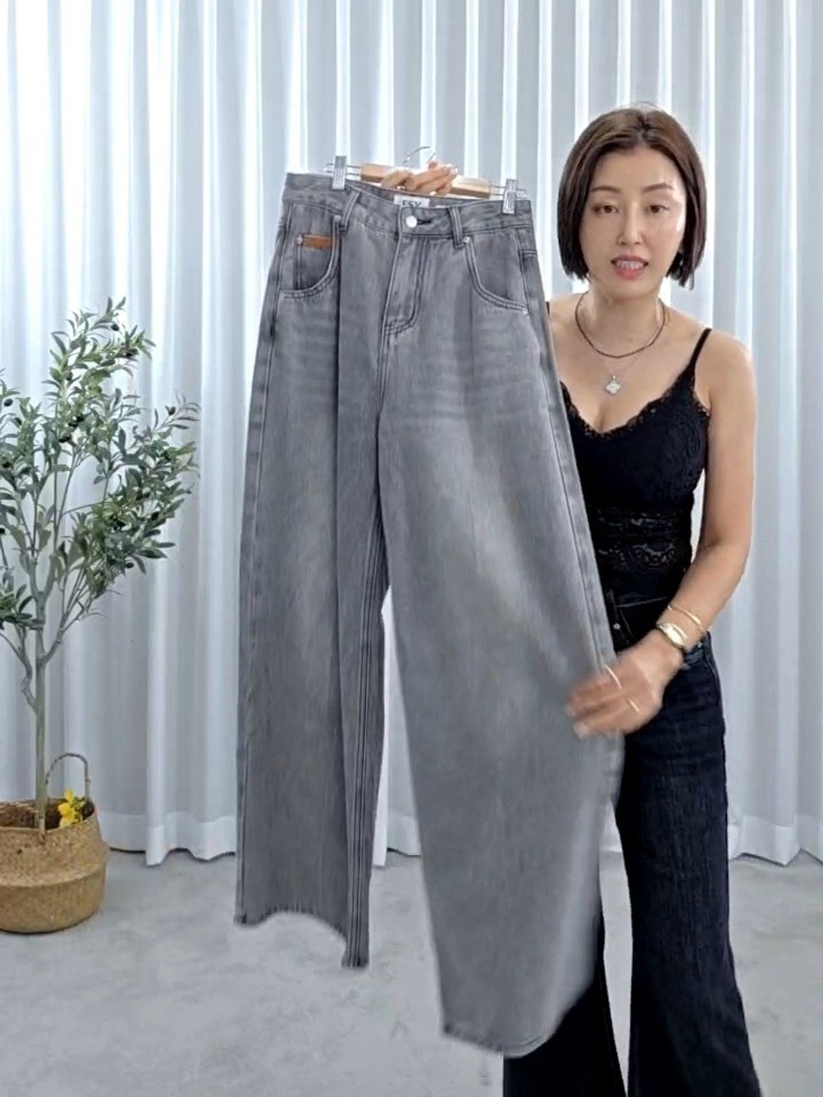 3885-희애언니그레이데님팬츠 썸네일 2
