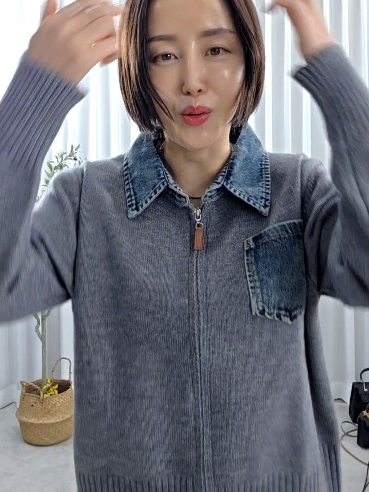 31698-한섬무드데님카라니트