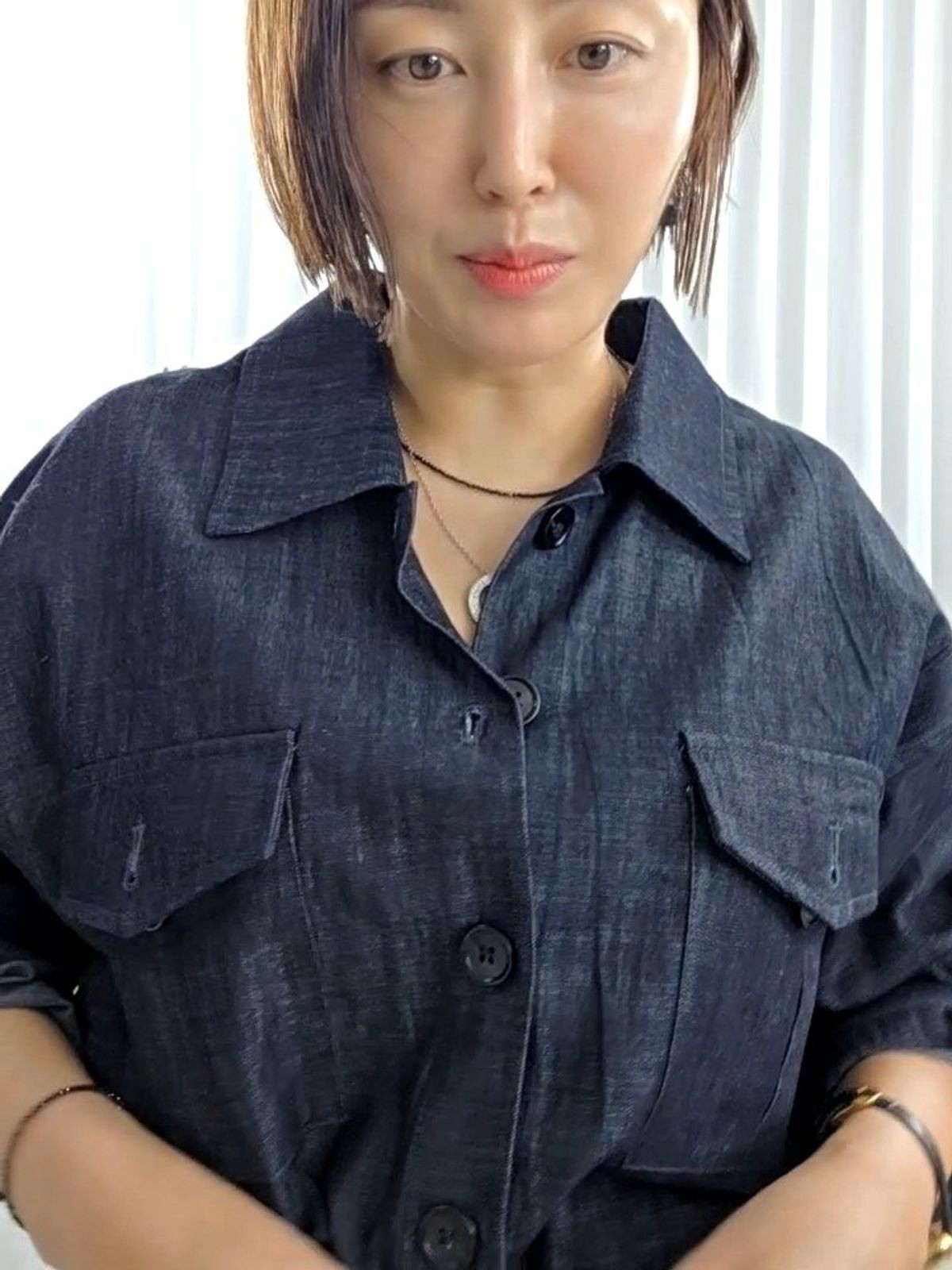 31838-아크네무드생지데님셔츠