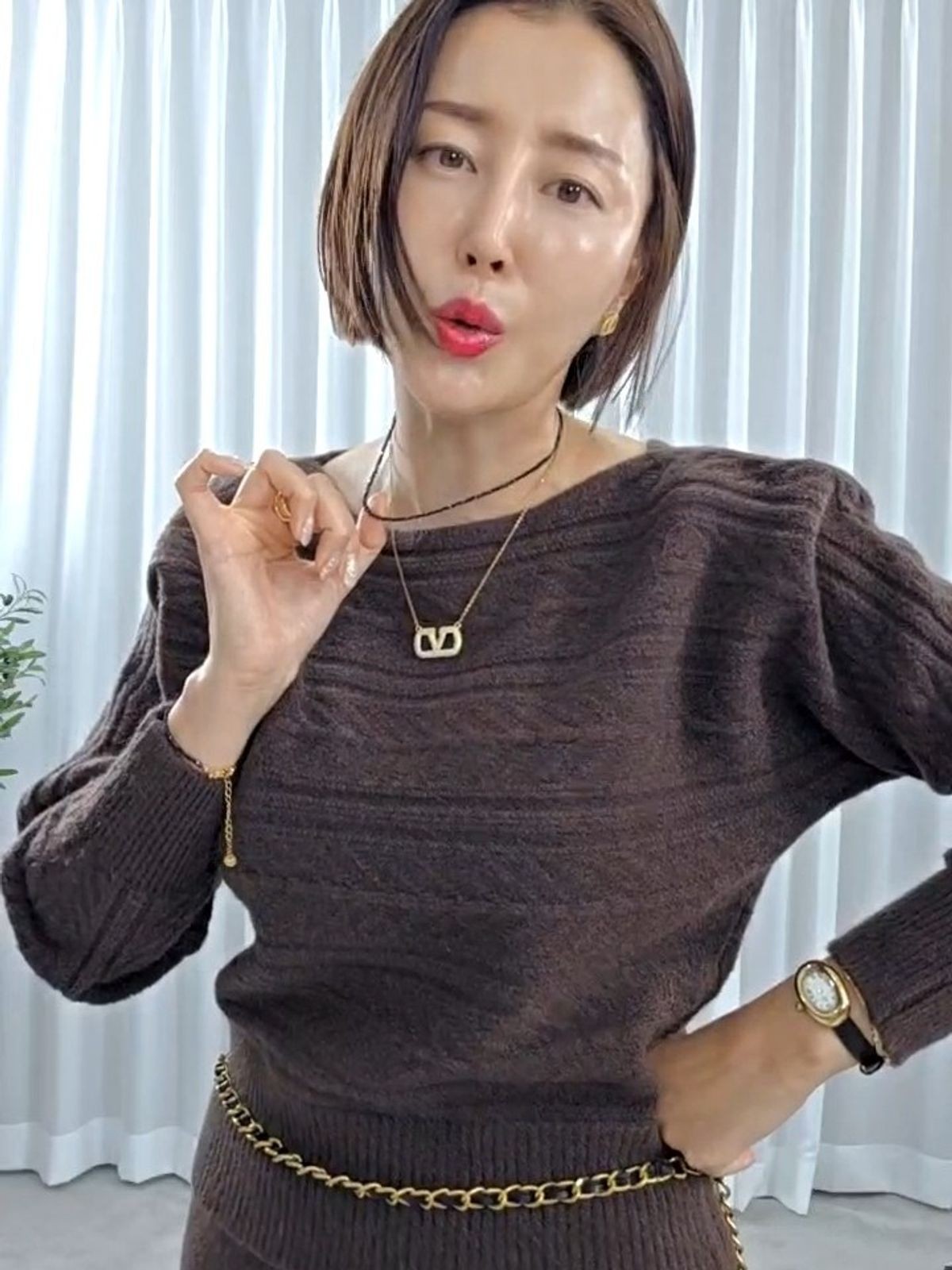 32028-블랙크리스탈비즈목걸이 썸네일 4
